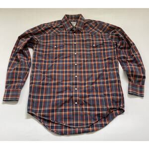 Panhandle Rough Stock Shirt Western Rodeo Mens‎ Medium Flip Cuff Pearl Snaps